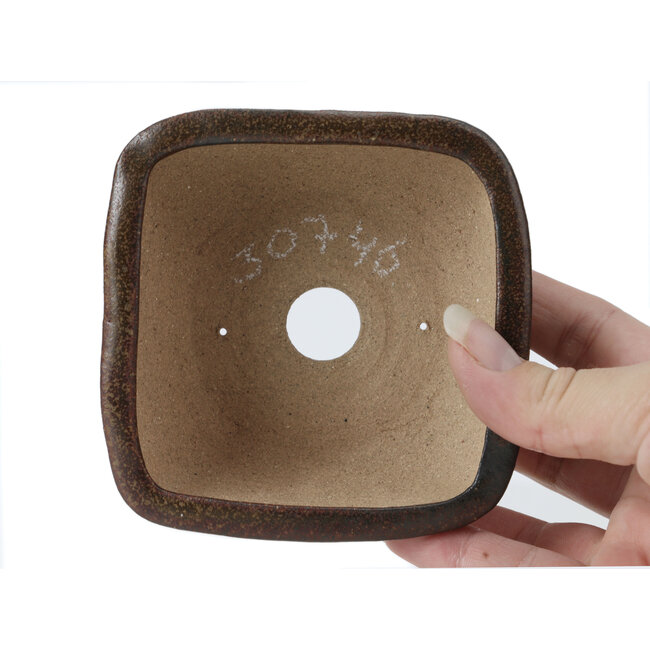 Vaso per bonsai quadrato marrone di Bonsai - 102 x 102 x 43 mm