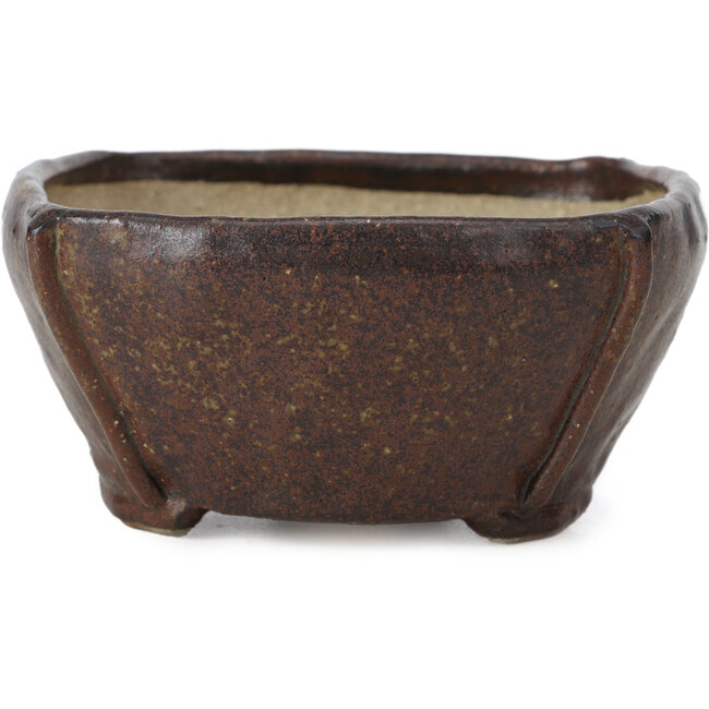 Square brown bonsai pot by Bonsai - 108 x 106 x 52 mm