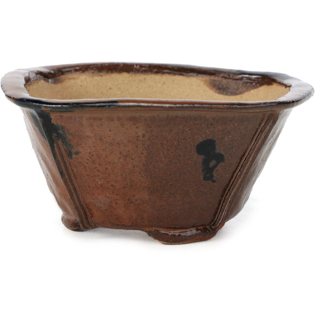 Vierkante bruine bonsaipot van Bonsai - 117 x 117 x 58 mm