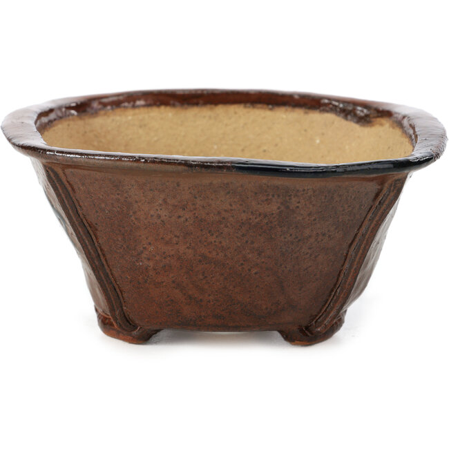 Quadratische braune Bonsaischale von Bonsai - 117 x 117 x 58 mm
