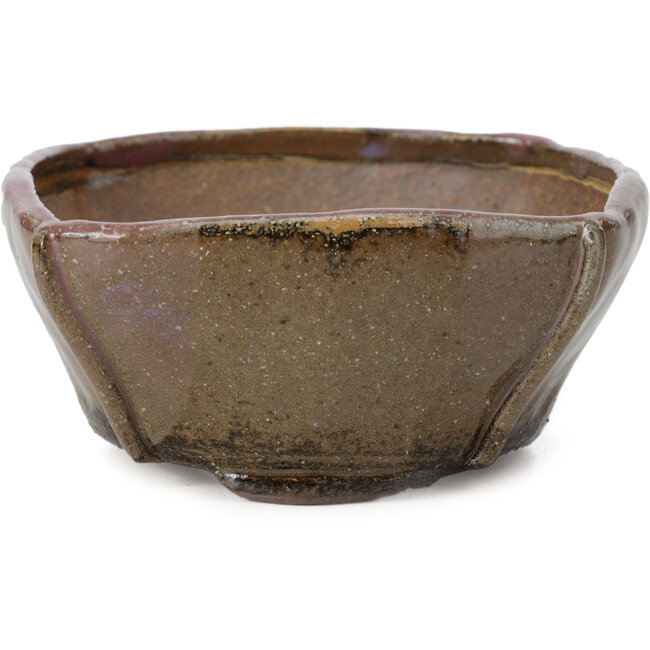 Quadratische lila und braune Bonsaischale von Bonsai - 112 x 112 x 50 mm