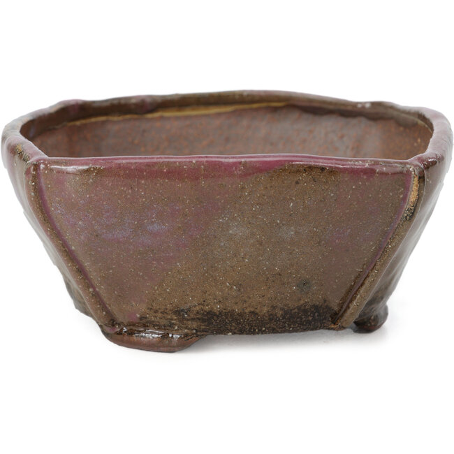 Pot à bonsaï carré lilas et marron par Bonsai - 112 x 112 x 50 mm