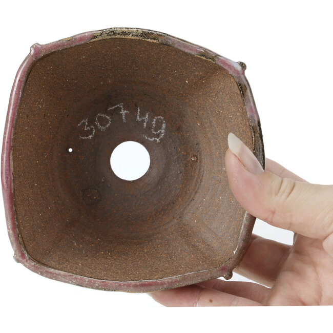 Vaso per bonsai quadrato lilla e marrone di Bonsai - 112 x 112 x 50 mm