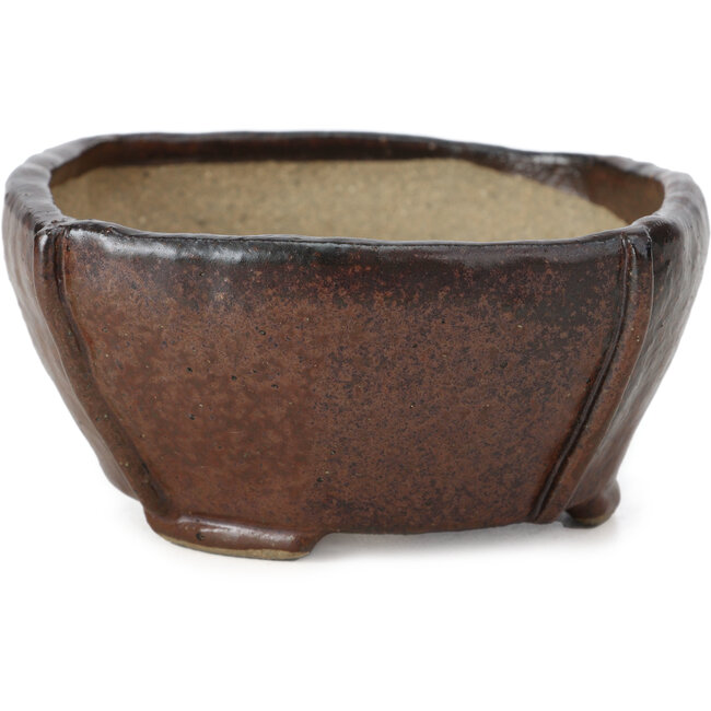 Vierkante bruine bonsaipot van Bonsai - 111 x 107 x 50 mm