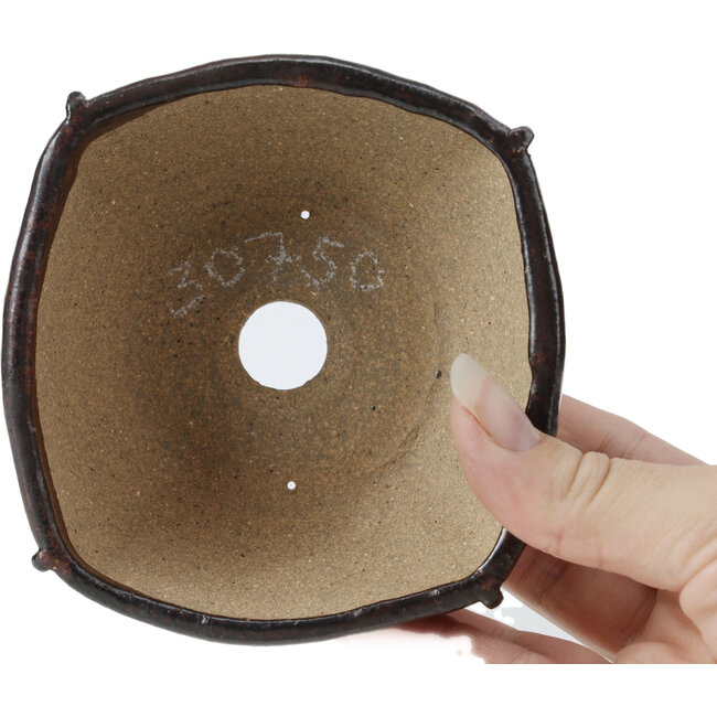 Quadratische braune Bonsaischale von Bonsai - 111 x 107 x 50 mm