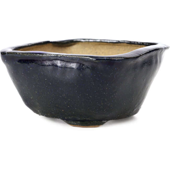 Square blue bonsai pot by Bonsai - 112 x 107 x 54 mm