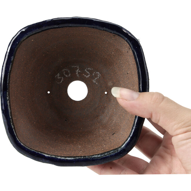 Quadratische blaue Bonsaischale von Bonsai - 117 x 117 x 63 mm