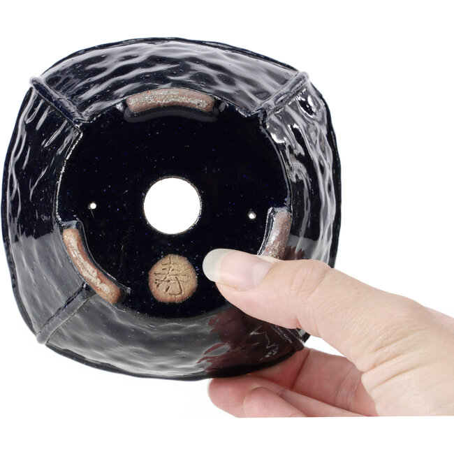 Vaso per bonsai quadrato blu di Bonsai - 117 x 117 x 63 mm