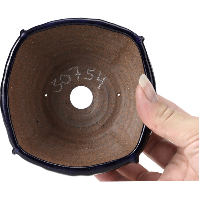 Vaso per bonsai quadrato blu di Bonsai - 112 x 112 x 52 mm