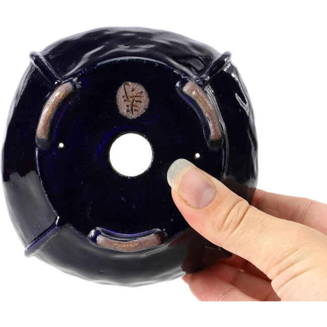 Quadratische blaue Bonsaischale von Bonsai - 112 x 112 x 52 mm