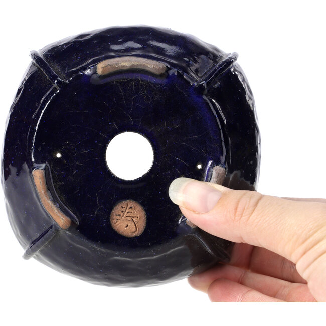 Pot à bonsaï carré bleu par Bonsai - 112 x 112 x 52 mm