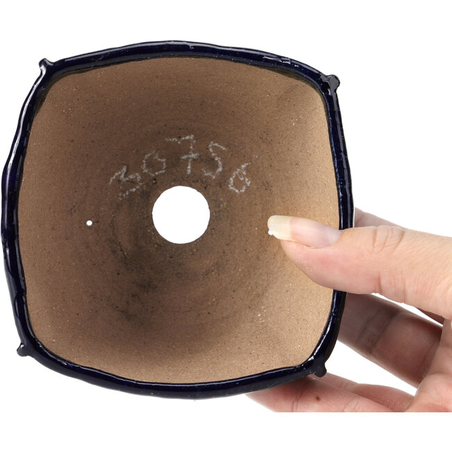 Quadratische blaue Bonsaischale von Bonsai - 104 x 104 x 58 mm