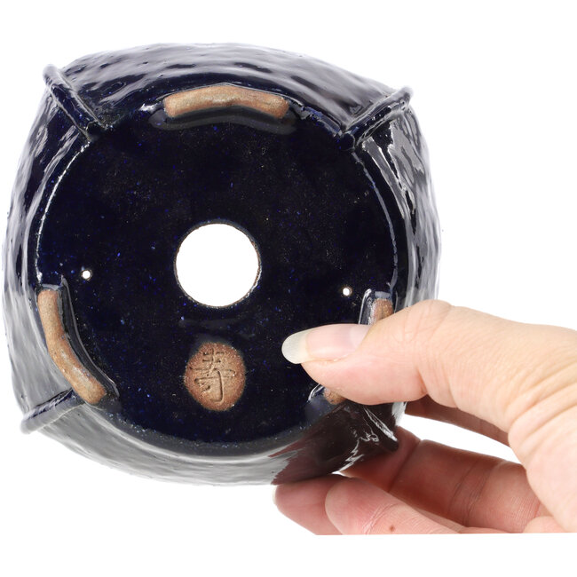 Vaso per bonsai quadrato blu di Bonsai - 104 x 104 x 58 mm