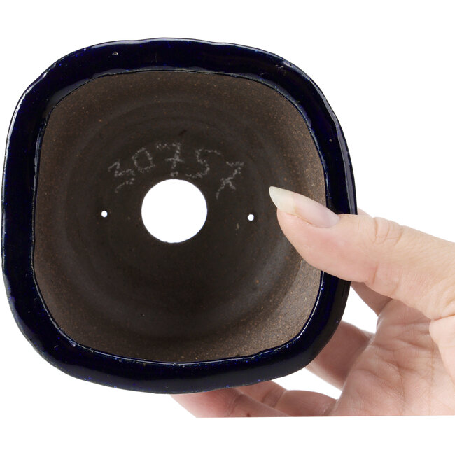 Square blue bonsai pot by Bonsai - 104 x 104 x 65 mm