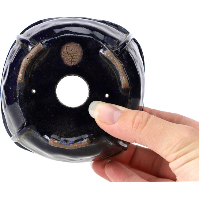 Quadratische blaue Bonsaischale von Bonsai - 104 x 104 x 65 mm