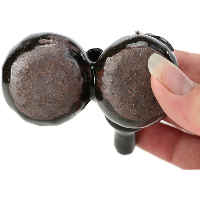 Maceta de bonsái marrón redonda - 75 x 50 x 65 mm