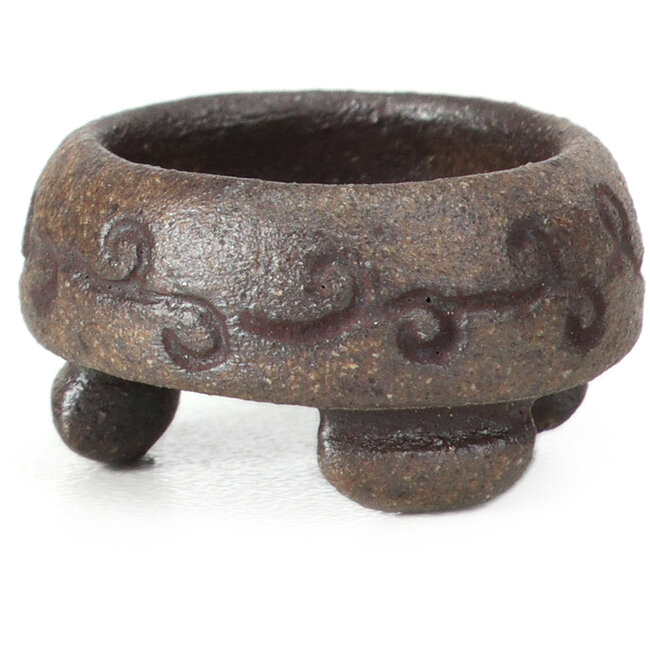 Round unglazed bonsai pot - 20 x 20 x 8 mm