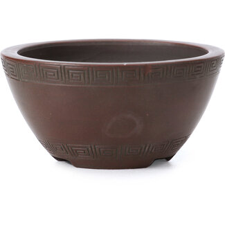 Bigei - Hirata Atsumi 75 mm round unglazed bonsai pot by Bigei, Tokoname, Japan