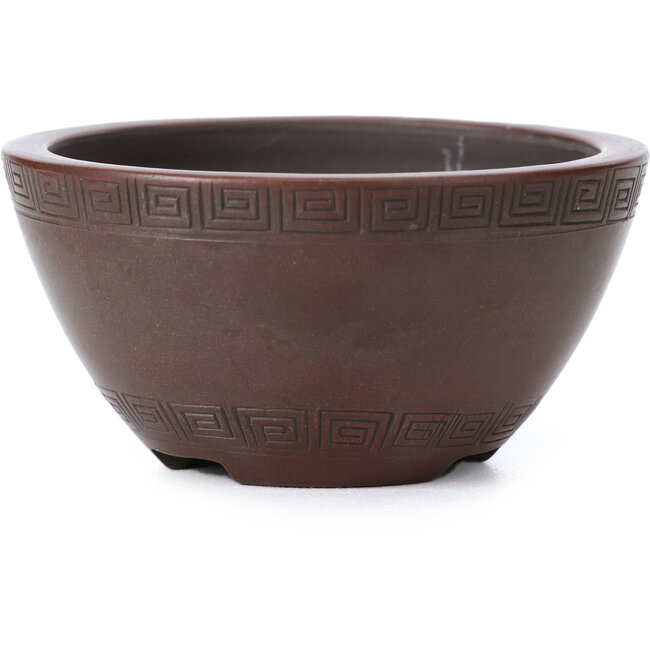 Ronde ongeglazuurde bonsaipot van Bigei - 75 x 75 x 40 mm