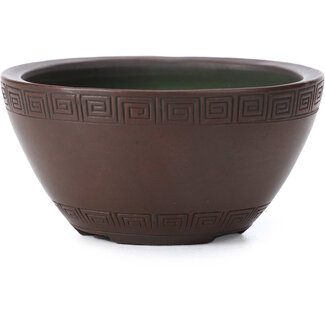 Bigei - Hirata Atsumi 74 mm round unglazed bonsai pot by Bigei, Tokoname, Japan