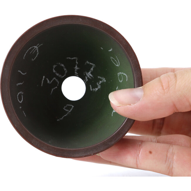 Pot à bonsaï rond non émaillé par Bigei - 74 x 74 x 40 mm