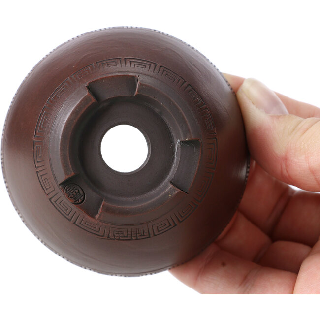 Ronde ongeglazuurde bonsaipot van Bigei - 74 x 74 x 40 mm