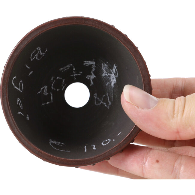 Vaso per bonsai rotondo non smaltato di Bigei - 72 x 72 x 38 mm