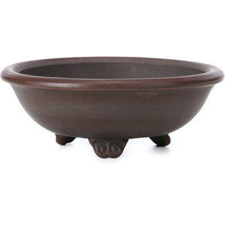 Bigei - Hirata Atsumi 100 mm round unglazed bonsai pot by Bigei, Tokoname, Japan