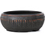 Ronde ongeglazuurde bonsaipot van Bigei - 100 x 100 x 38 mm