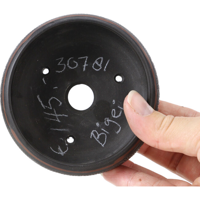Maceta de bonsái redonda sin esmaltar de Bigei - 100 x 100 x 38 mm