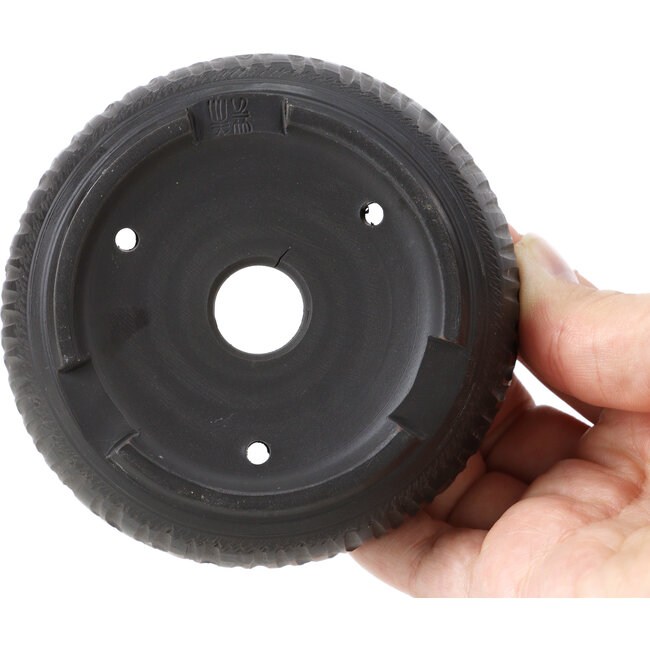 Ronde ongeglazuurde bonsaipot van Bigei - 100 x 100 x 38 mm