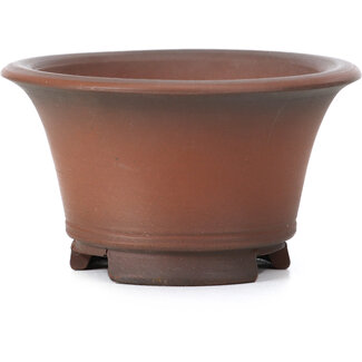 Bigei - Hirata Atsumi 70 mm round unglazed bonsai pot by Bigei, Tokoname, Japan