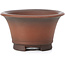 Ronde ongeglazuurde bonsaipot van Bigei - 70 x 70 x 40 mm