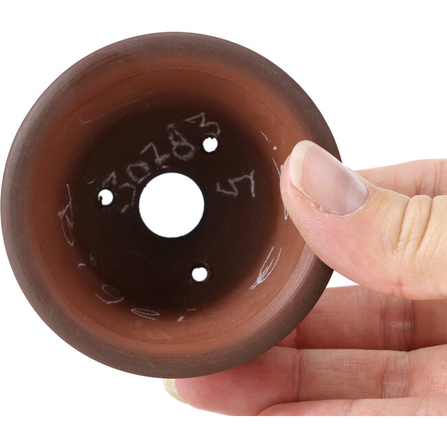 Maceta de bonsái redonda sin esmaltar de Bigei - 70 x 70 x 40 mm