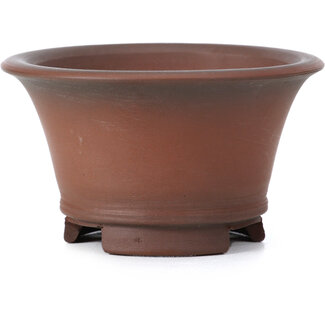 Bigei - Hirata Atsumi 70 mm round unglazed bonsai pot by Bigei, Tokoname, Japan