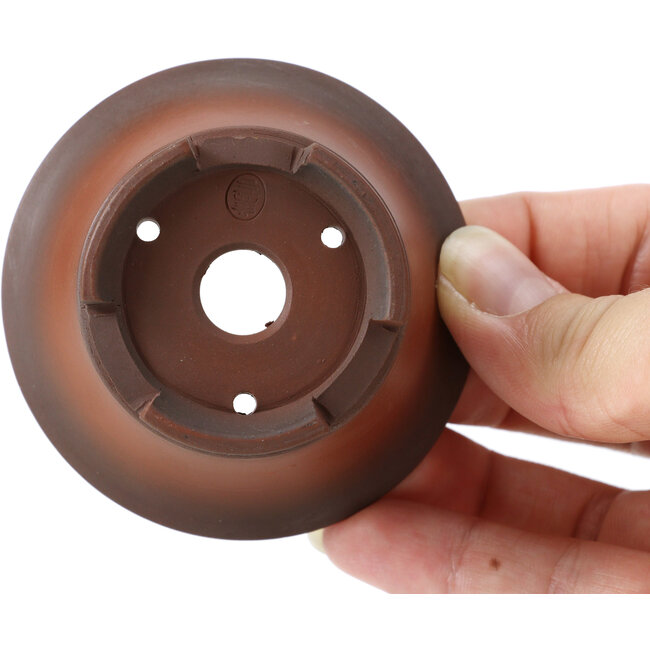 Ronde ongeglazuurde bonsaipot van Bigei - 70 x 70 x 40 mm