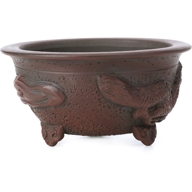 Vaso per bonsai rotondo non smaltato di Bigei - 115 x 115 x 60 mm