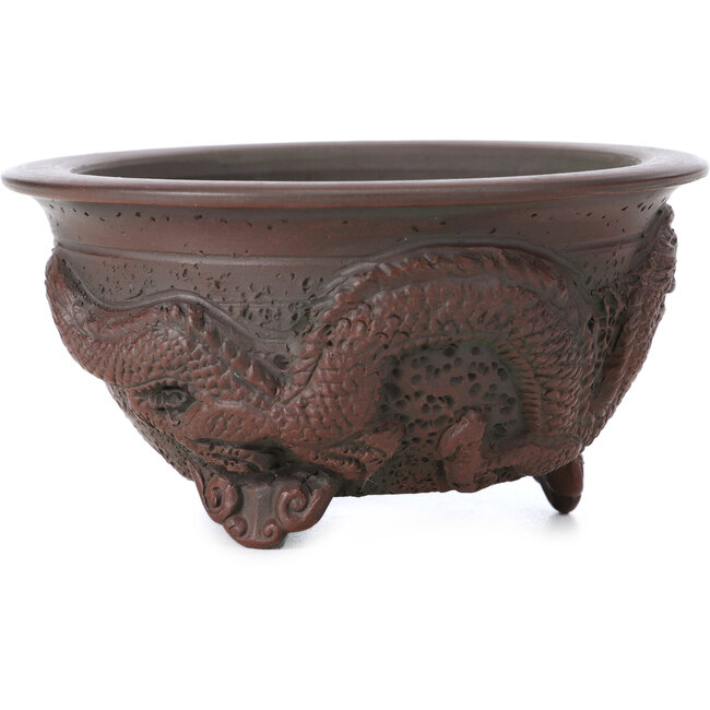 Round unglazed bonsai pot by Bigei - 115 x 115 x 60 mm