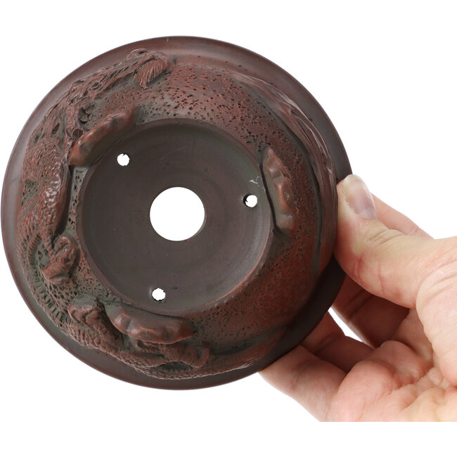 Pot à bonsaï rond non émaillé par Bigei - 115 x 115 x 60 mm