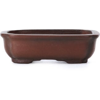 Bigei - Hirata Atsumi 80 mm rectangular unglazed bonsai pot by Bigei, Tokoname, Japan