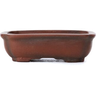 Bigei - Hirata Atsumi 80 mm rectangular unglazed bonsai pot by Bigei, Tokoname, Japan