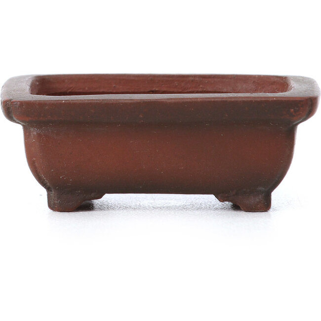 Rectangular unglazed bonsai pot by Bigei - 47 x 34 x 17 mm