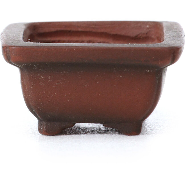 Rechteckige unglasierte Bonsaischale von Bigei - 47 x 34 x 17 mm