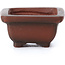 Rectangular unglazed bonsai pot by Bigei - 47 x 34 x 17 mm