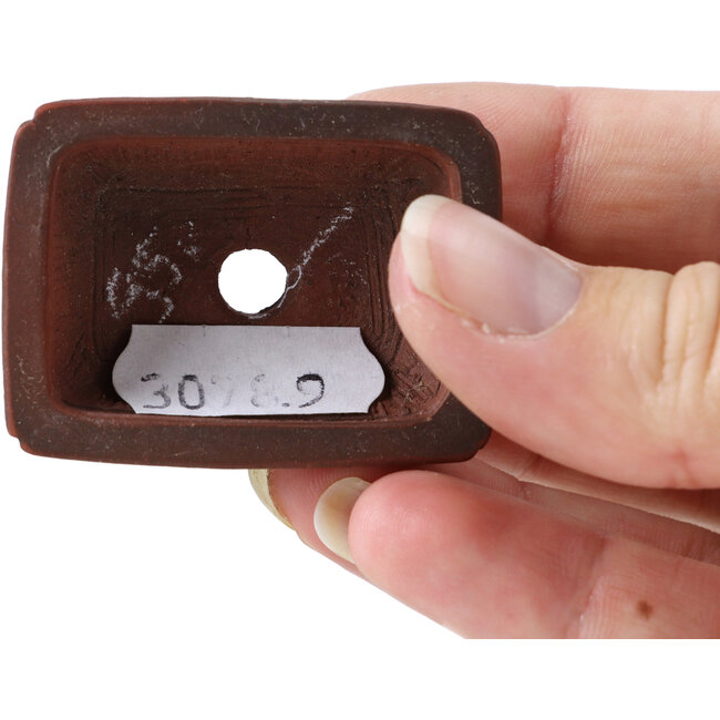 Pot à bonsaï rectangulaire non émaillé par Bigei - 47 x 34 x 17 mm