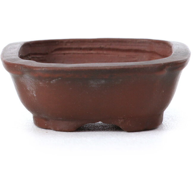 Rechteckige unglasierte Bonsaischale von Bigei - 55 x 40 x 16 mm
