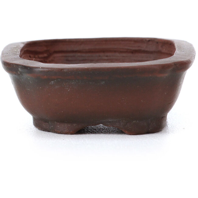 Rechteckige unglasierte Bonsaischale von Bigei - 55 x 40 x 16 mm
