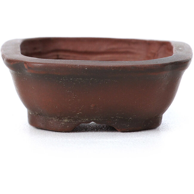 Rechteckige unglasierte Bonsaischale von Bigei - 55 x 40 x 16 mm
