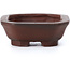 Rectangular unglazed bonsai pot by Bigei - 50 x 38 x 15 mm