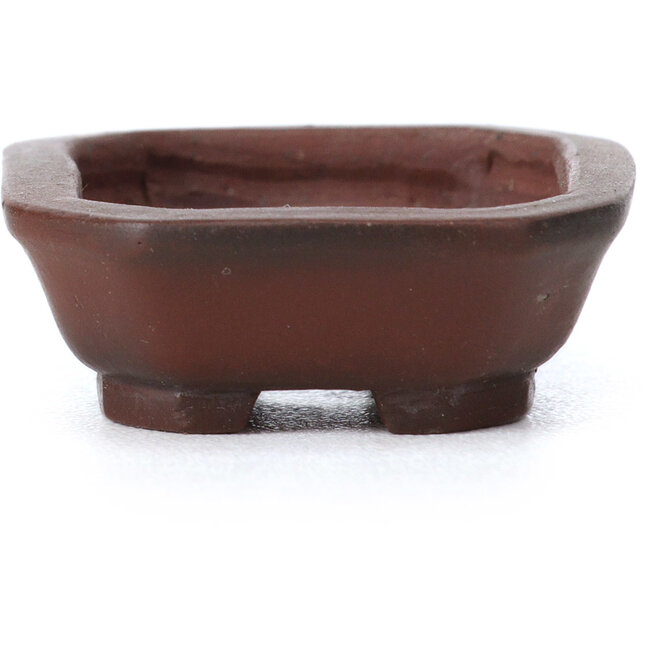 Rechteckige unglasierte Bonsaischale von Bigei - 50 x 38 x 15 mm